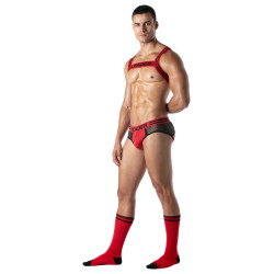 LEADER Harnais élastique LOADED Noir-Rouge